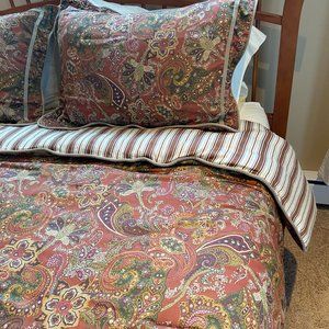 Ralph Lauren Chaps Chandler Paisley Reversible Queen Comforter Set